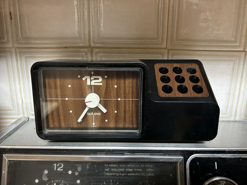 Bulova Mod Table Wall Clock Tech 1970s