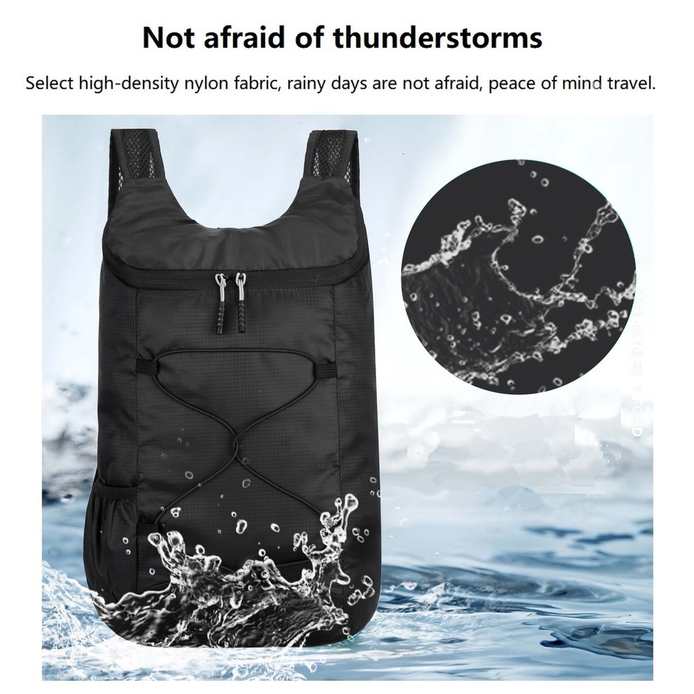 levayhill 16L Lightweight Foldable Hiking-Backpack Small Small, Black