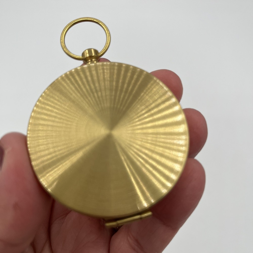 Vintage Style Brass Pocket Compass Nautical Flip Lid Working Compass Gift Loop