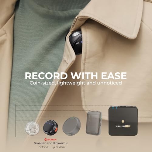 Coin Wireless Lavalier Microphone for Coin（For Lightning/USB-C）