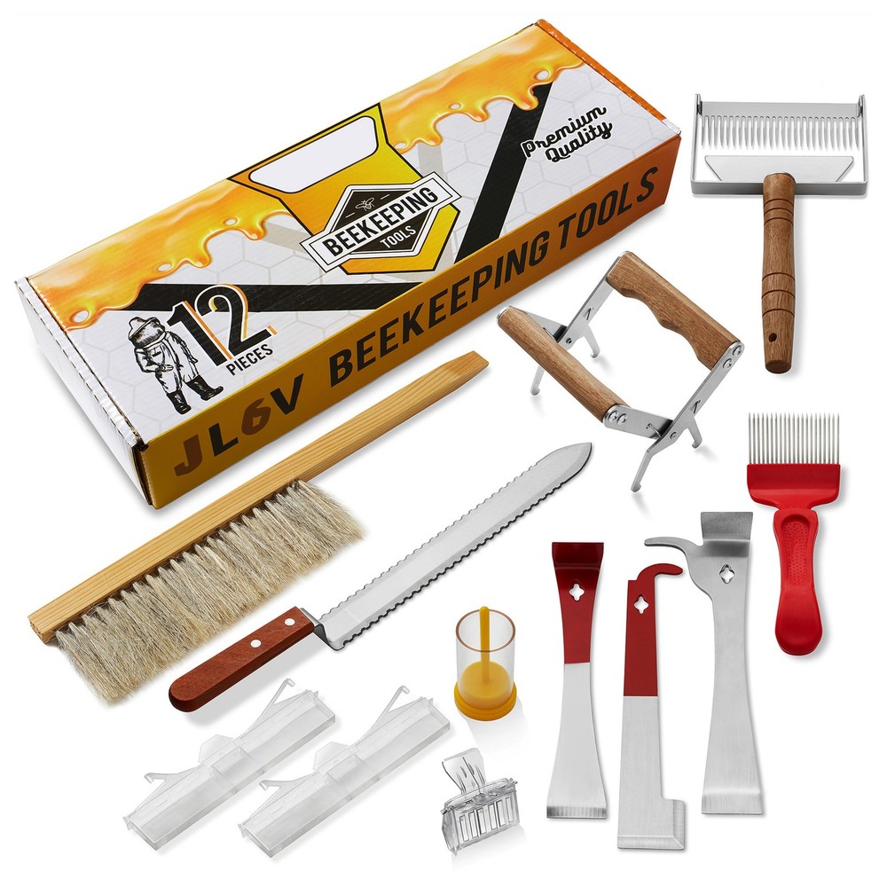 12 PC Beekeeping Tool Kit, Beekeeper Starter Supplies