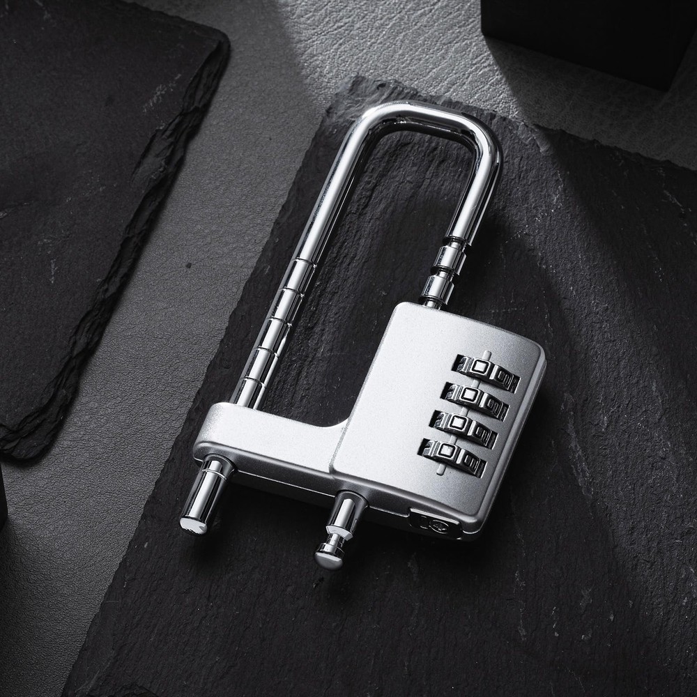 Gisafai 4-Pcs 4-Digit Combination Cabinet Lock U-Shaped Code Gym Adjustable Padl