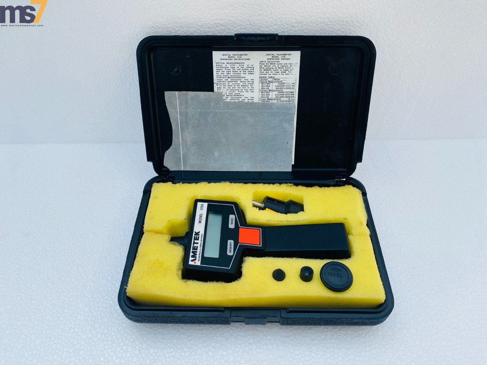 AMETEK MODEL 1726 DUAL FUNCTION DIGITAL TACHOMETER  WIITH ACCESSORIES