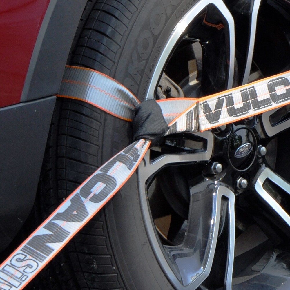 VULCAN 8-Point Roll Back Car Tie Down Kit - Snap Hooks, 4 Pack - Silver Series