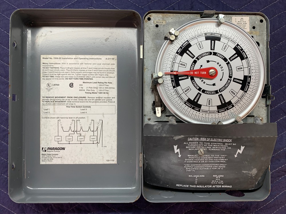 PARAGON Model 7008-00 Timing Meter 40A 120 Volt