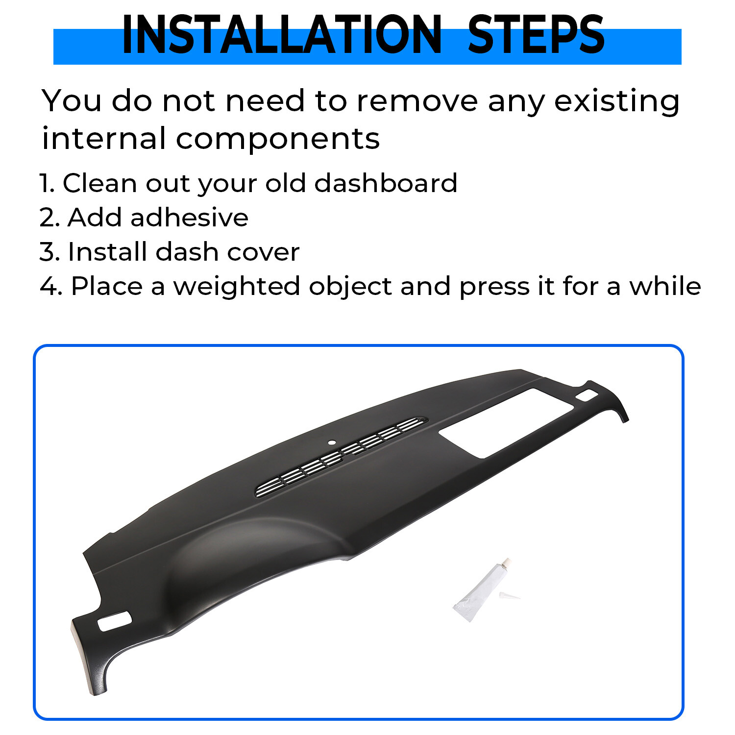 Dash Cover Cap Black For 2007-2014 Avalanche Suburban Tahoe Yukon