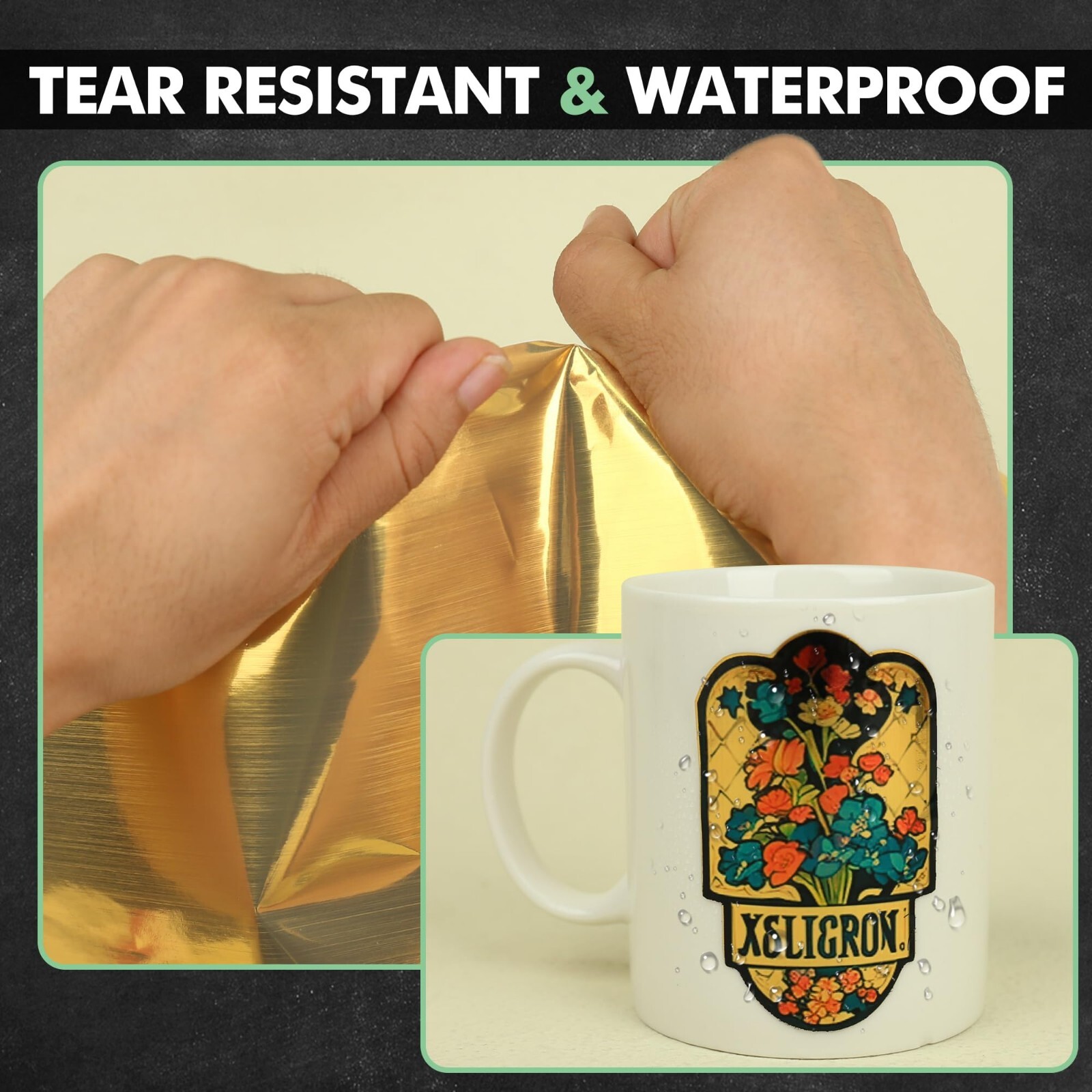 Koala Brushed Gold Vinyl Sticker Paper for Inkjet & Laser Printers Waterproof 20