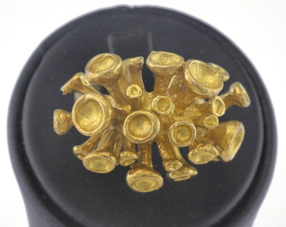 Ring Adjustable Ring Bezel - Cup Raw brass (18mm 8US inner size - 2697