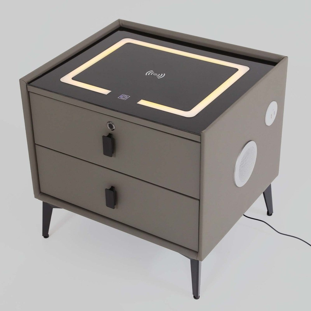 Bluetooth Speaker Smart Bedside Table with Light USB& Wireless Charging