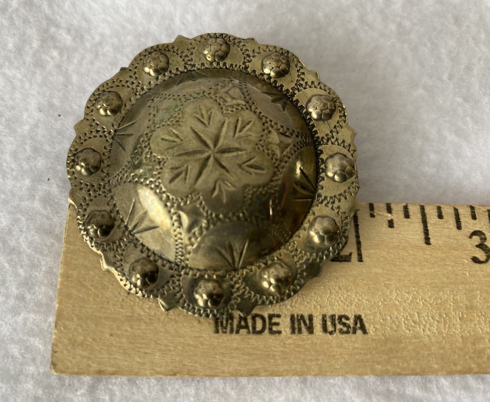 Pair BIG 2" Vintage Silver Loopback Bridle Rosettes Conchos~Visalia Pattern