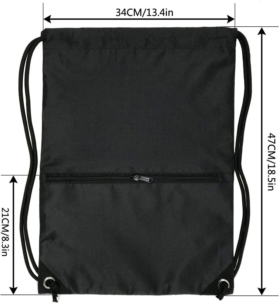 HOLYLUCK Drawstring Backpack Bag Sport Gym Sackpack Ablack