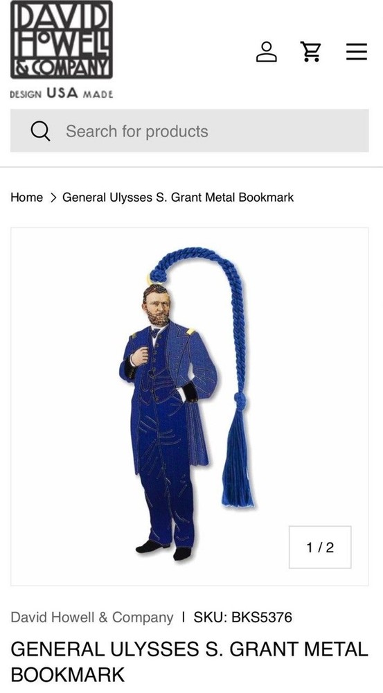 David Howell General Ulysses S. Grant Bookmark