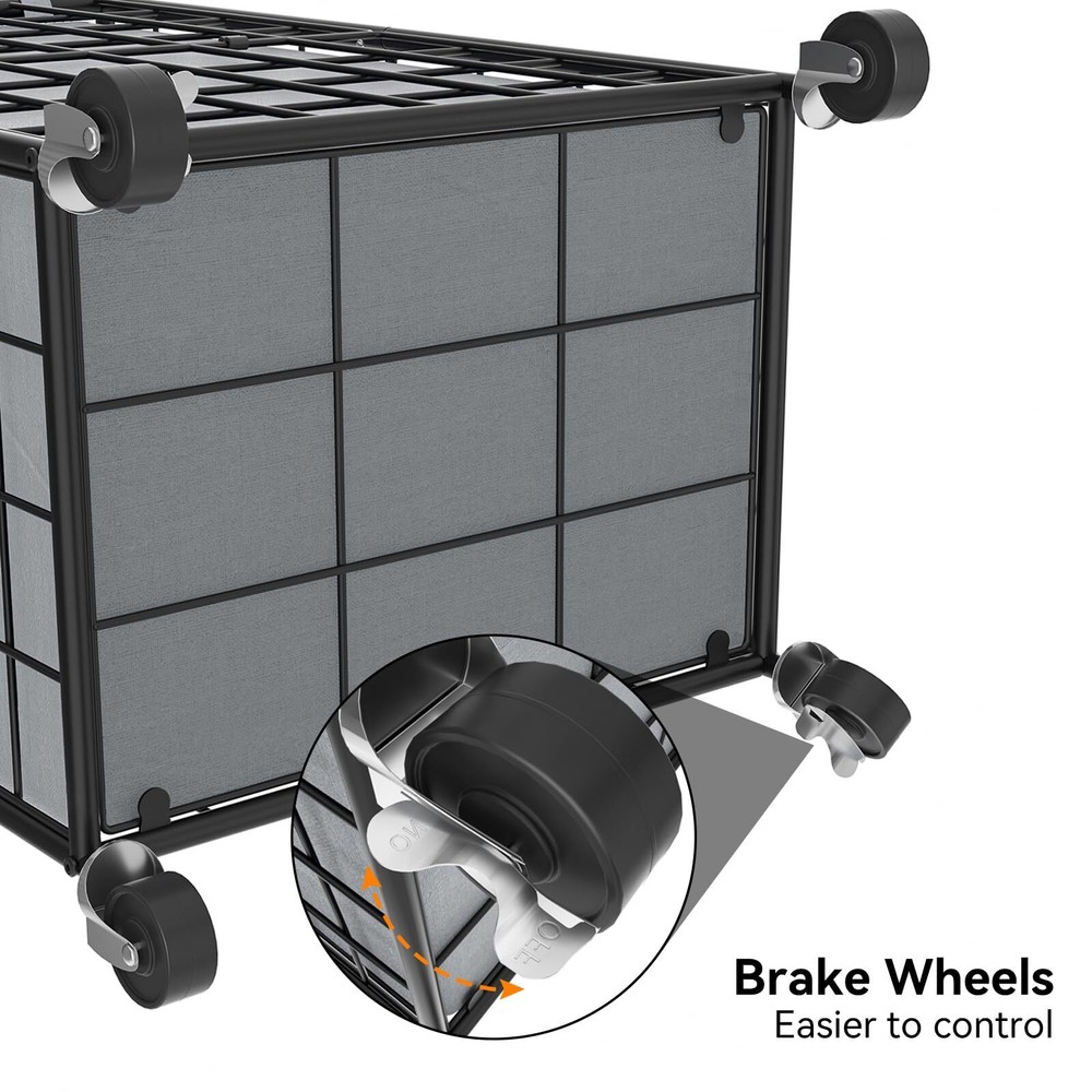 Laundry Hamper With Wheelsmetal Wire Frame Rolling Laundry Basket With Removable