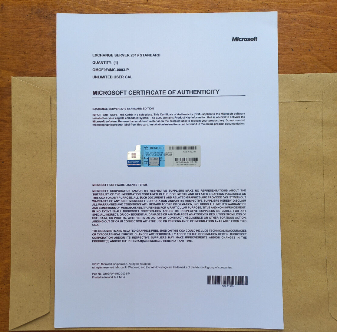 Microsoft Exchange Server 2019 STANDARD w Retail 1000 CALs GMGF0F4MC Authentic