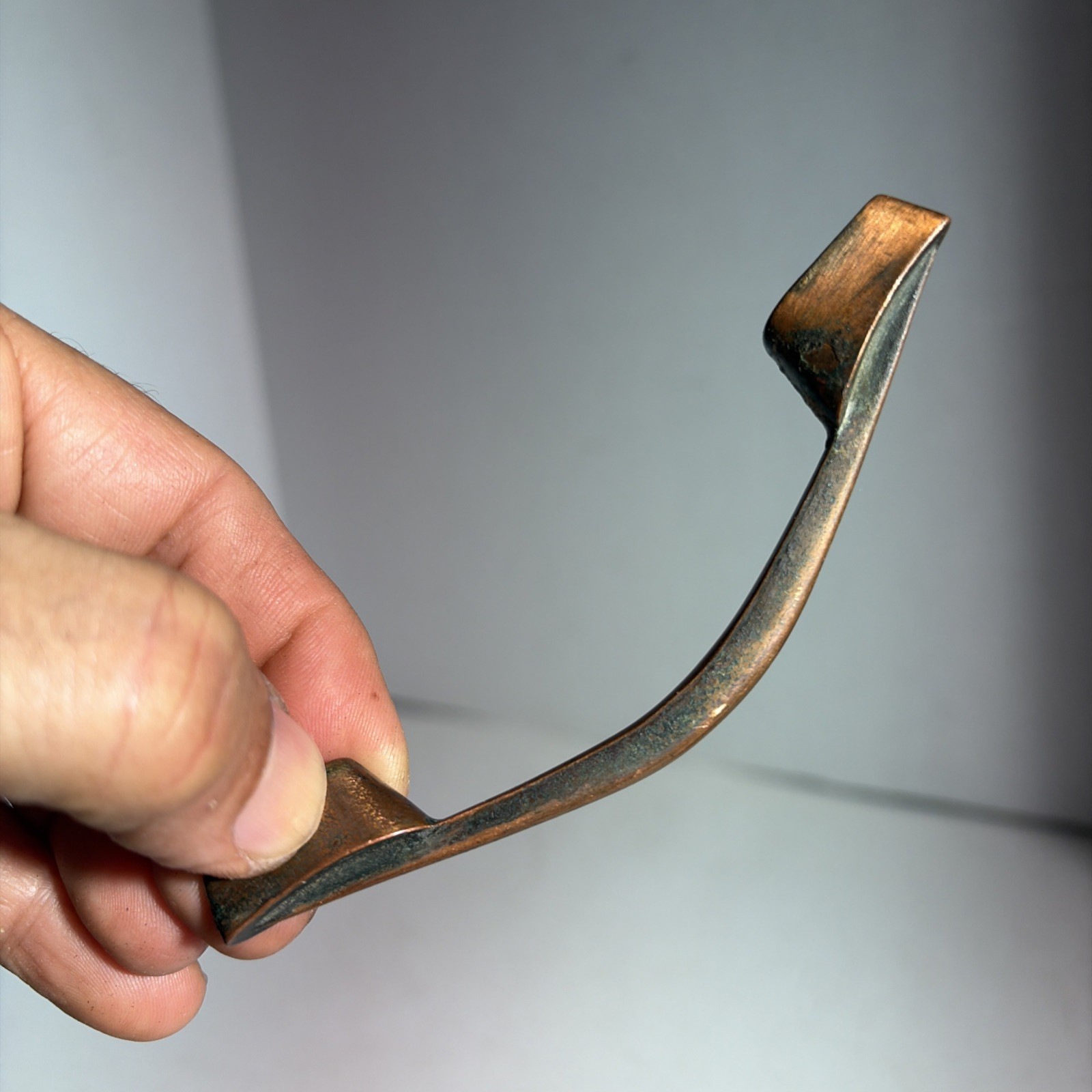 Vintage Single Mid Century Modern Copper Drawer Pull Handle