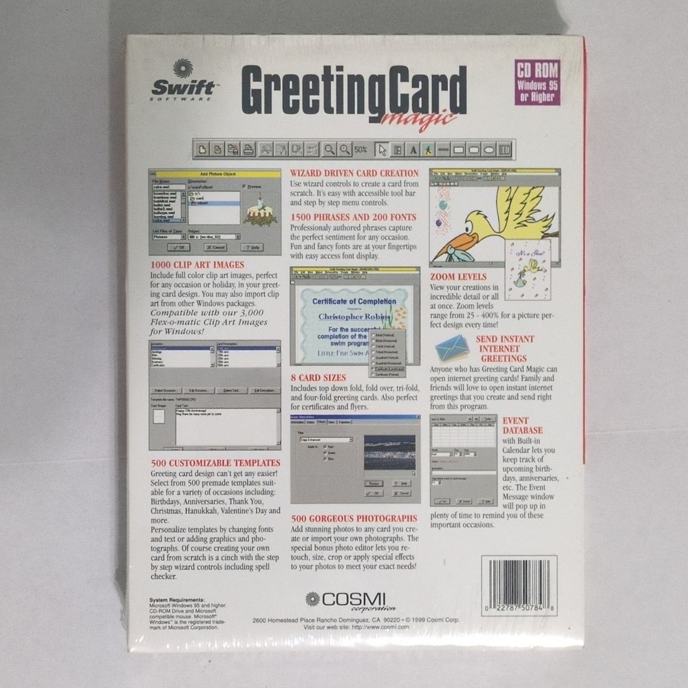 Swift Software GreetingCard Magic CD Desktop Publishing Windows 95 or Higher