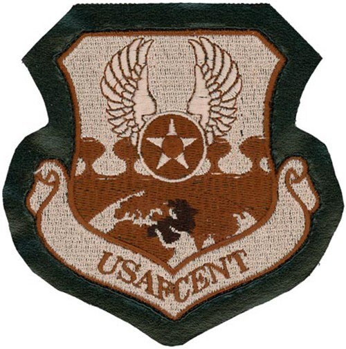 USAF U.S. AIR FORCES CENTRAL PATCH - DESERT W/ LEATHER