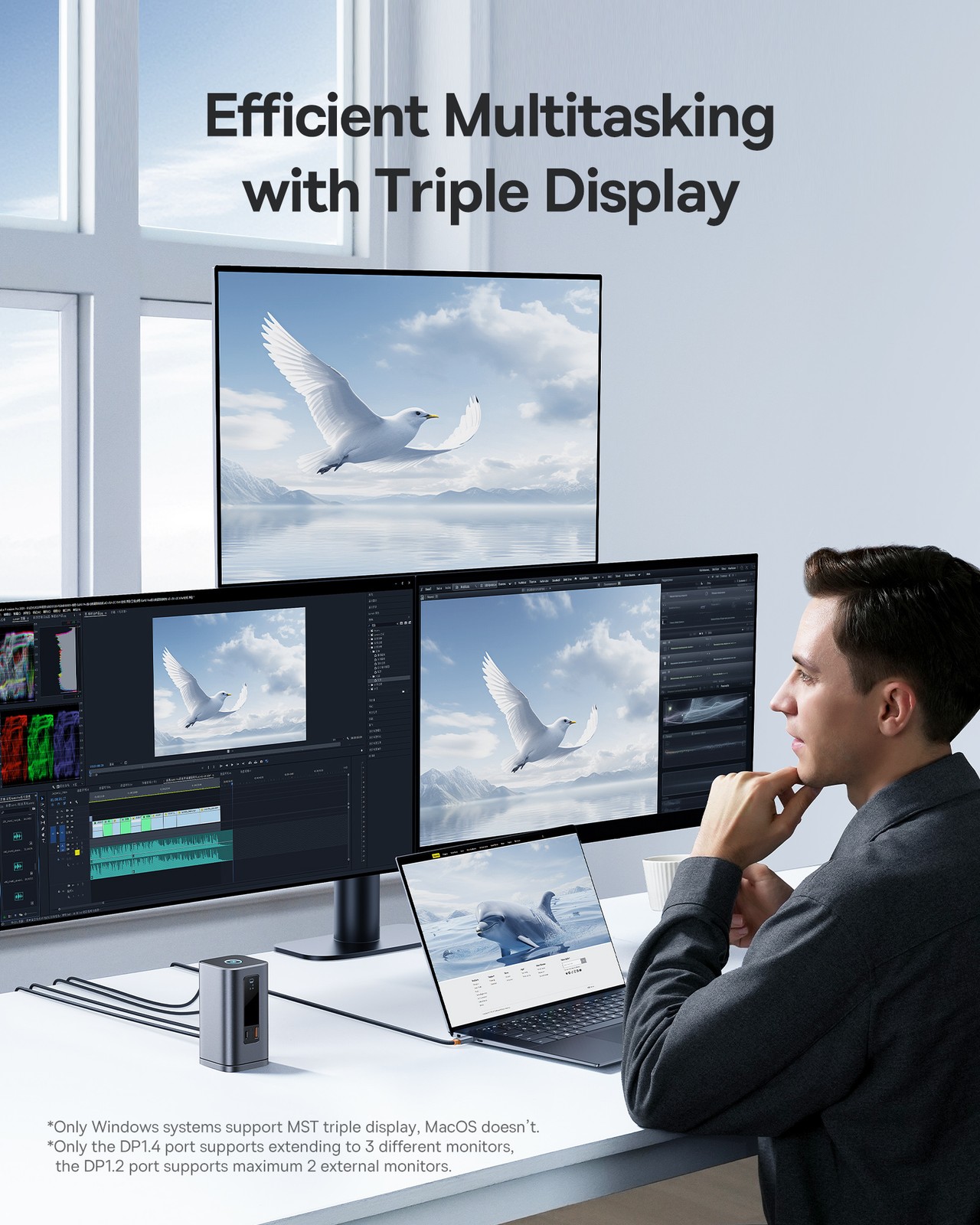 Baseus 11-in-1 Docking Station Triple Display 4K HDMI DP 10Gbps Ethernet 100W PD