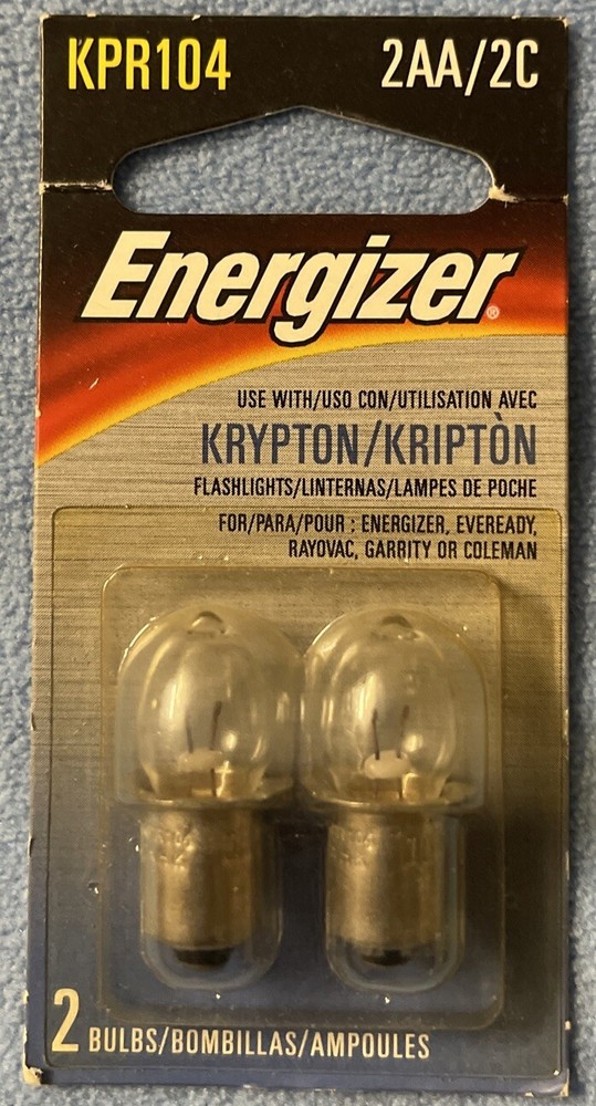 Energizer KPR104 2AA/2C Krypton Flashlight Bulbs Lot 4