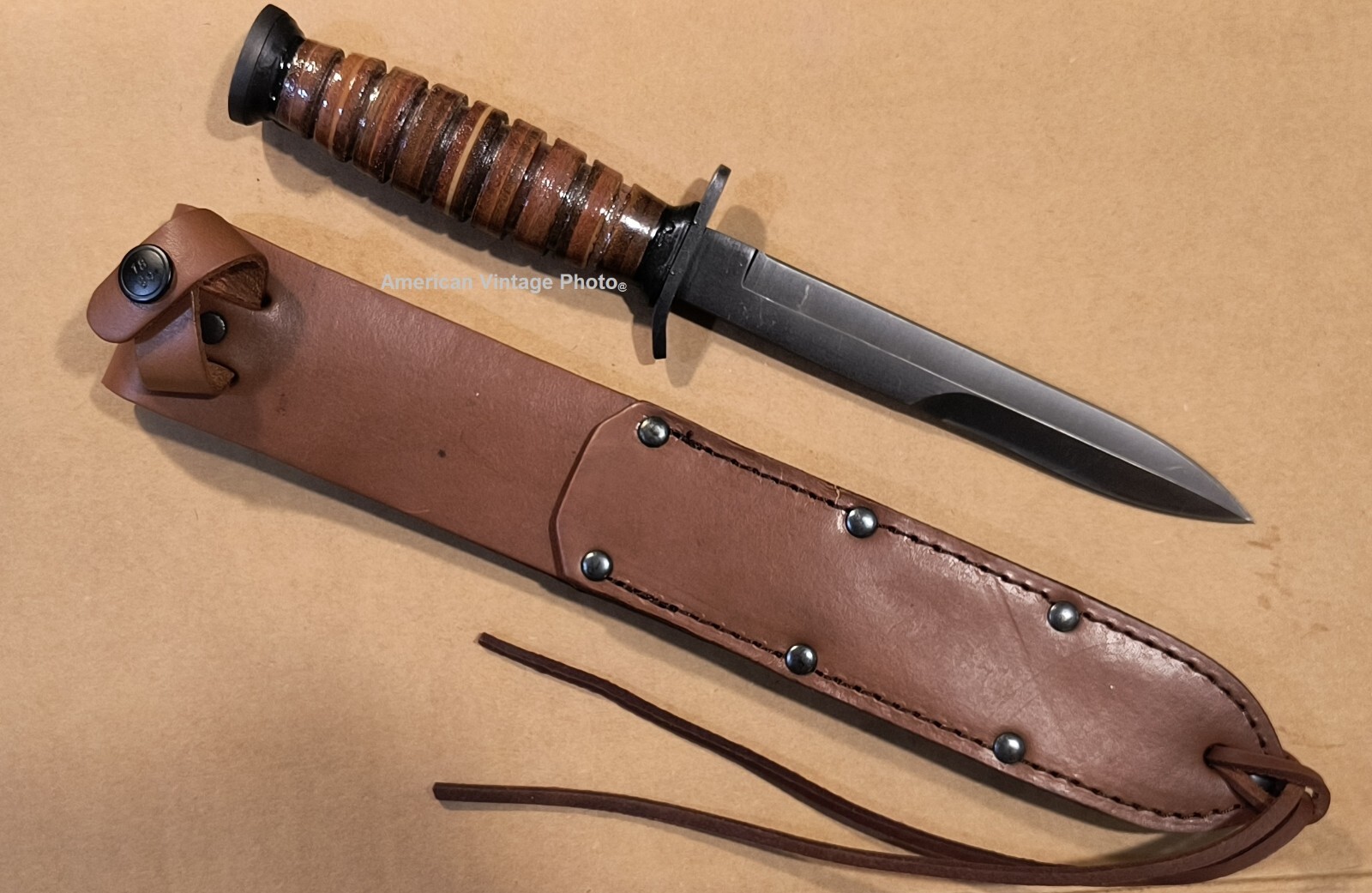 WWII M3 Trench Knife Combat Knife Import & Sheath Ontario Knife Co OKC Repro