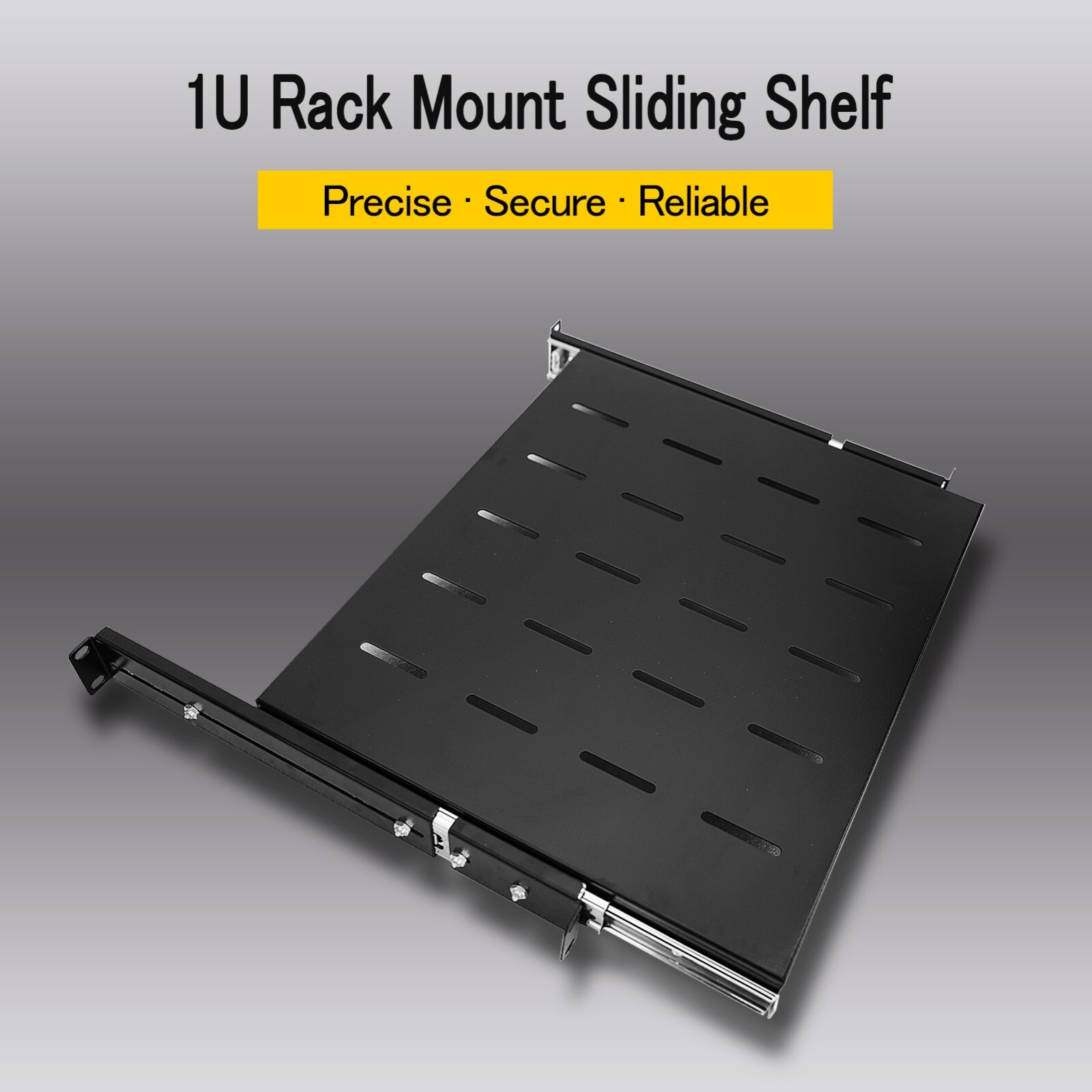 Sliding Rack Server Shelf For Rack 1U 19" 4 Post Rack Mount-Adjustable 15"-22"