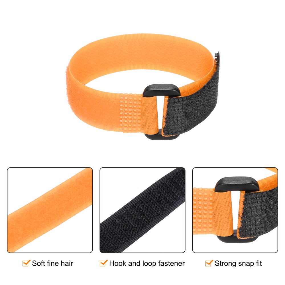 5 Pcs Battery Tie Down Straps, 0.8" x 10" Orange Nylon Hold Down Hook Loop Strap