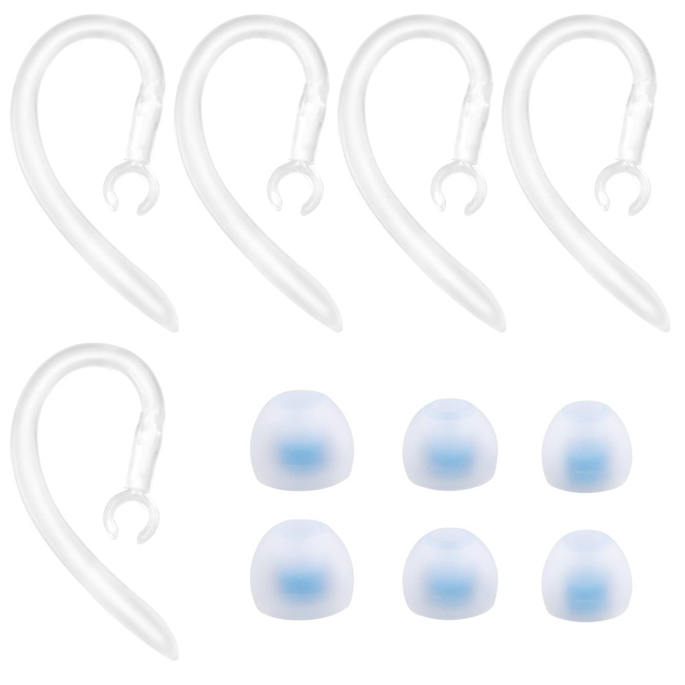 eMagTech 5Pcs Silicone Headset Clip Hook Replacement Bluetooth large, white