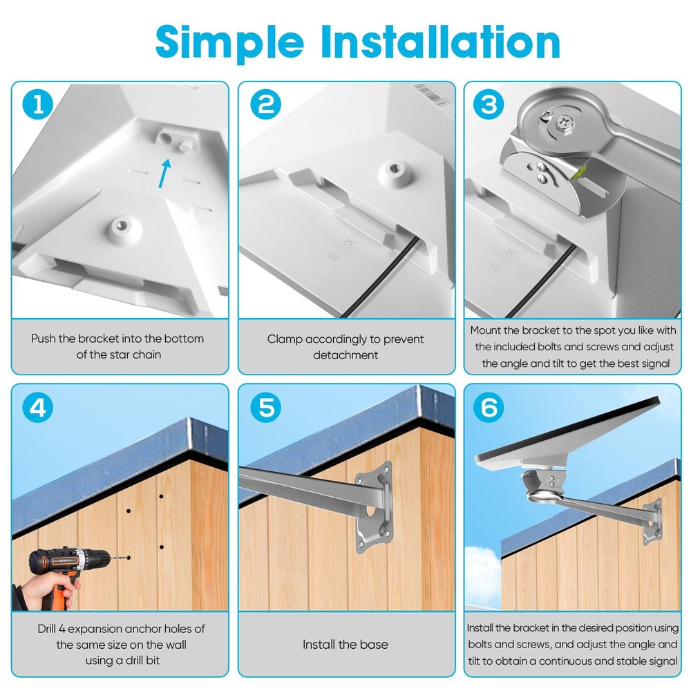 Starlink Mini Adjustable Wall Mounted Kit Accessories, Including 1/4 inch Nut...