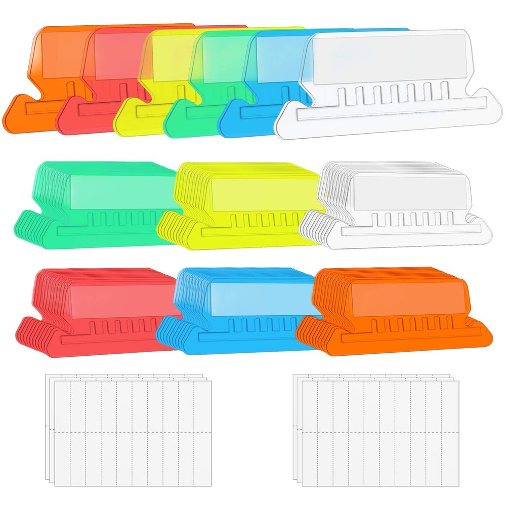 File Folder Tabs, 60+120 Sets Multicolor Hanging Tabs With Green