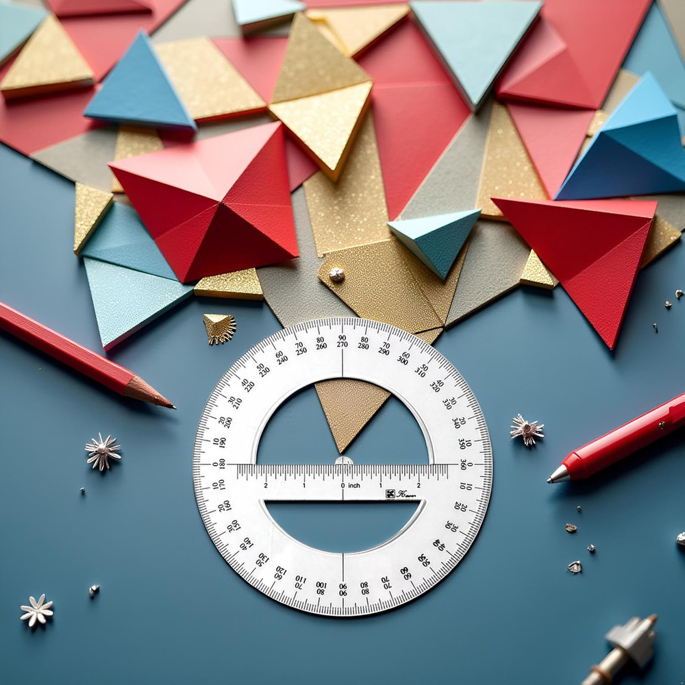 360 Degree Protractor Ruler, 6 Inch, round Circle Protractor for Math Geometry