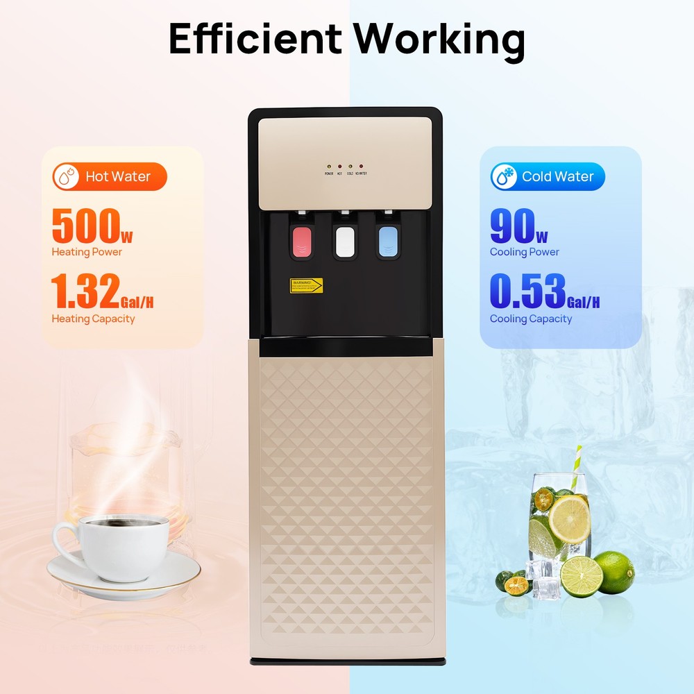 Bottom Loading Water Cooler Dispenser With Adjustable 3 Temperature Setting