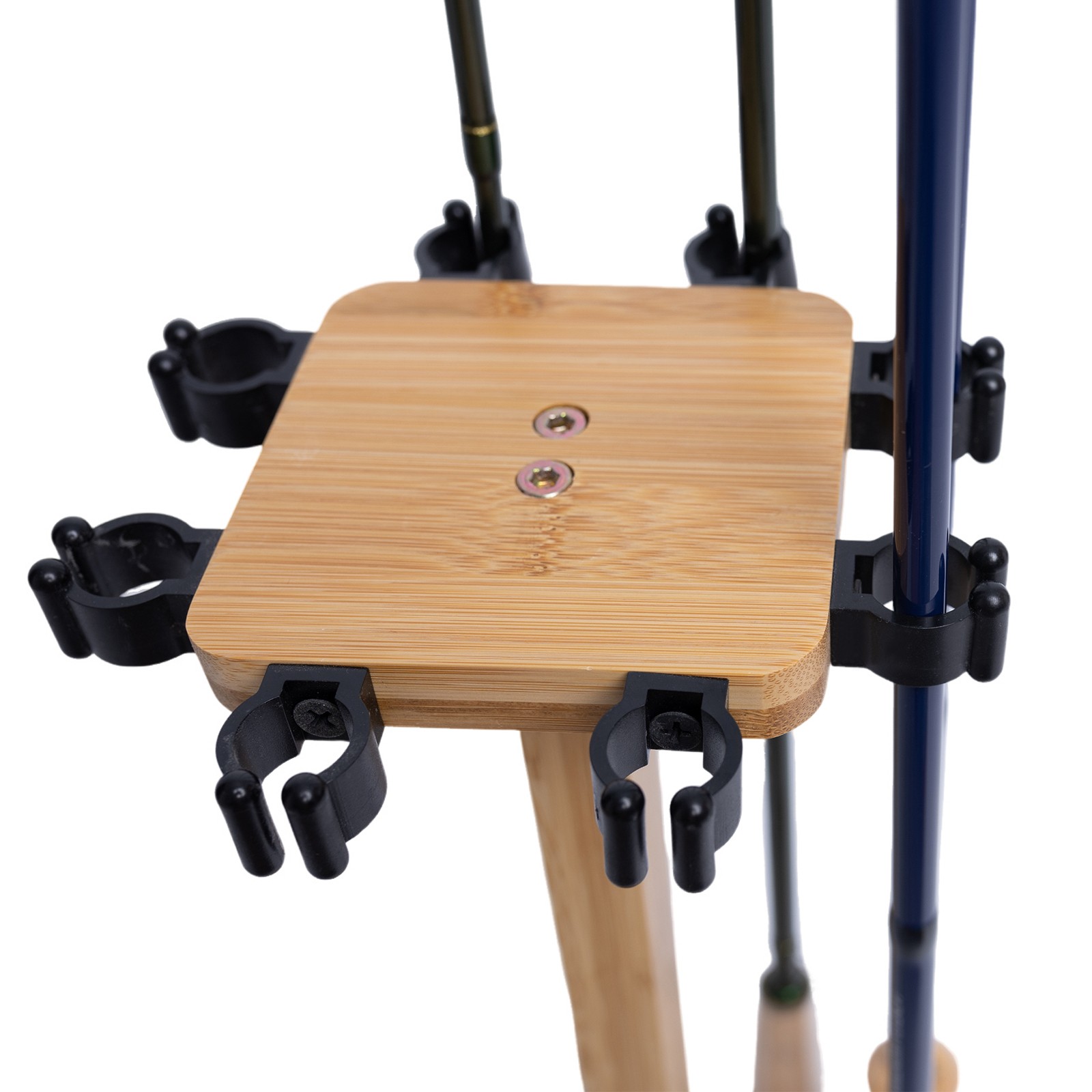 Fishing Rod Storage Racks, Wood Floor Stand Fishing Pole Holders of 8 Rods