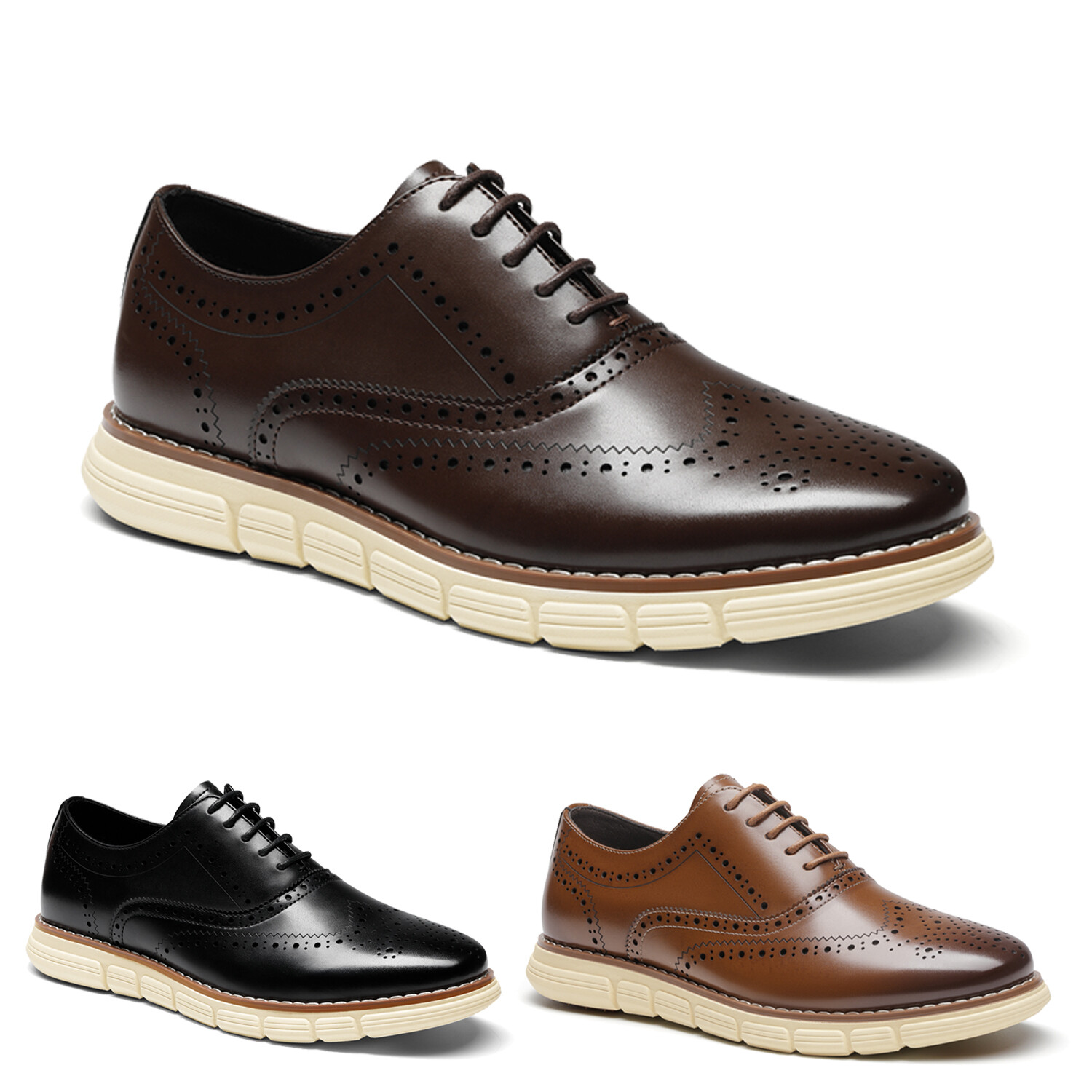 Bruno Marc Men's Crossflex Dress Sneakers Casual Oxford Formal Shoe Arch Support