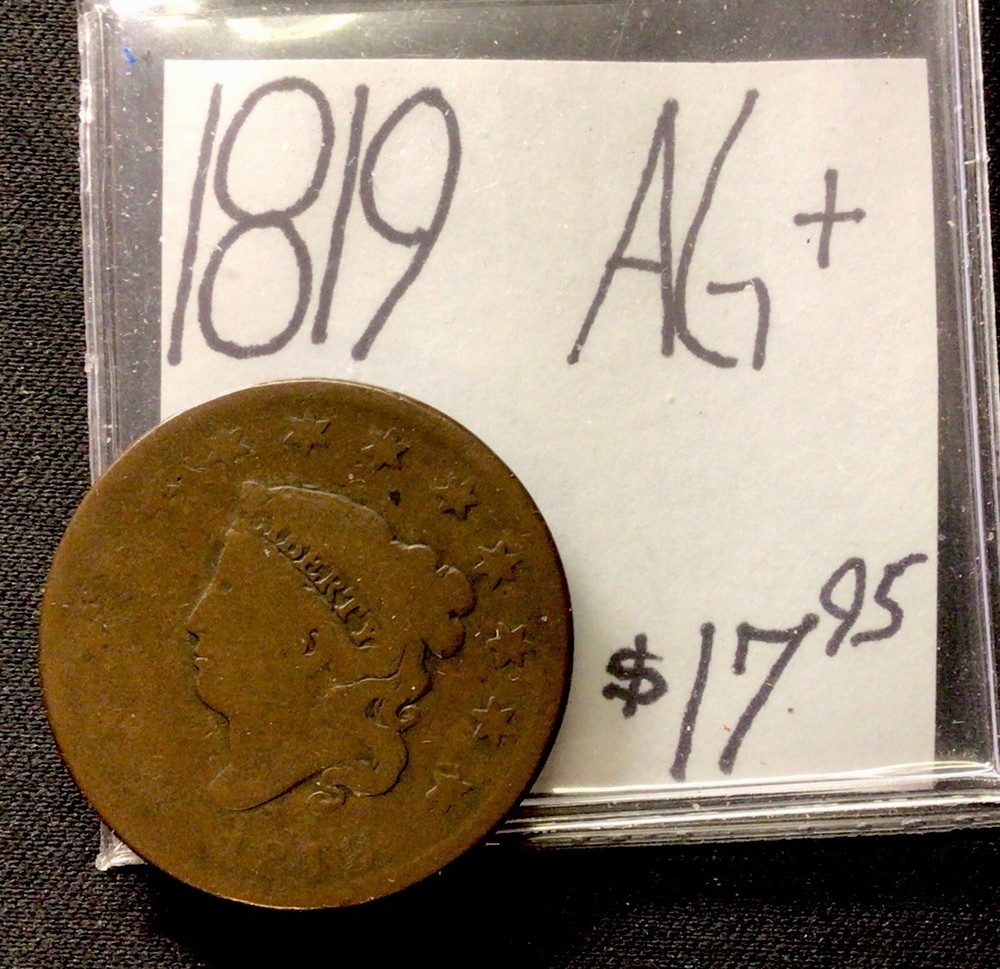 1819 Large Cent AG+! ENN Coins