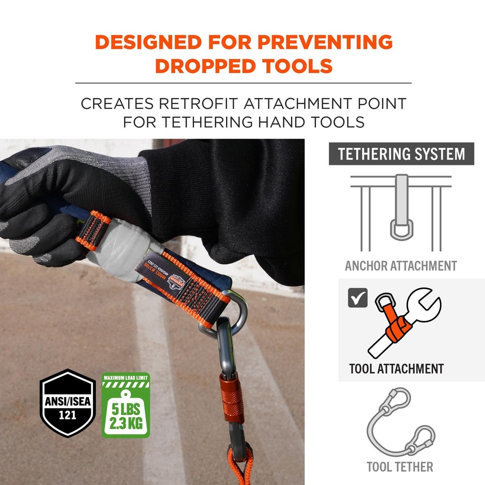 Squids 3706 Web Tool Tether Attachments 3 Pack Heavy Duty Tool Lanyard Safety