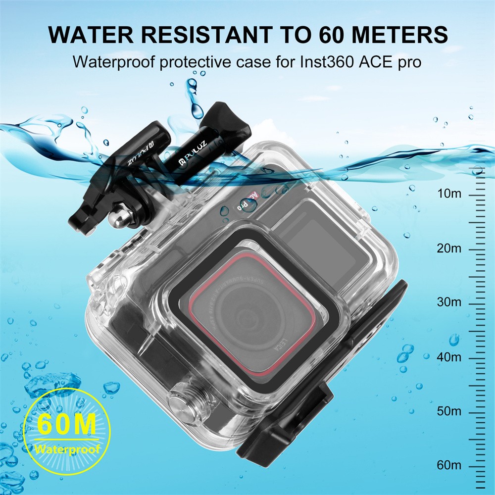 60M Underwater Camera Waterproof Case Diving Accessory for Insta360 Ace Pro