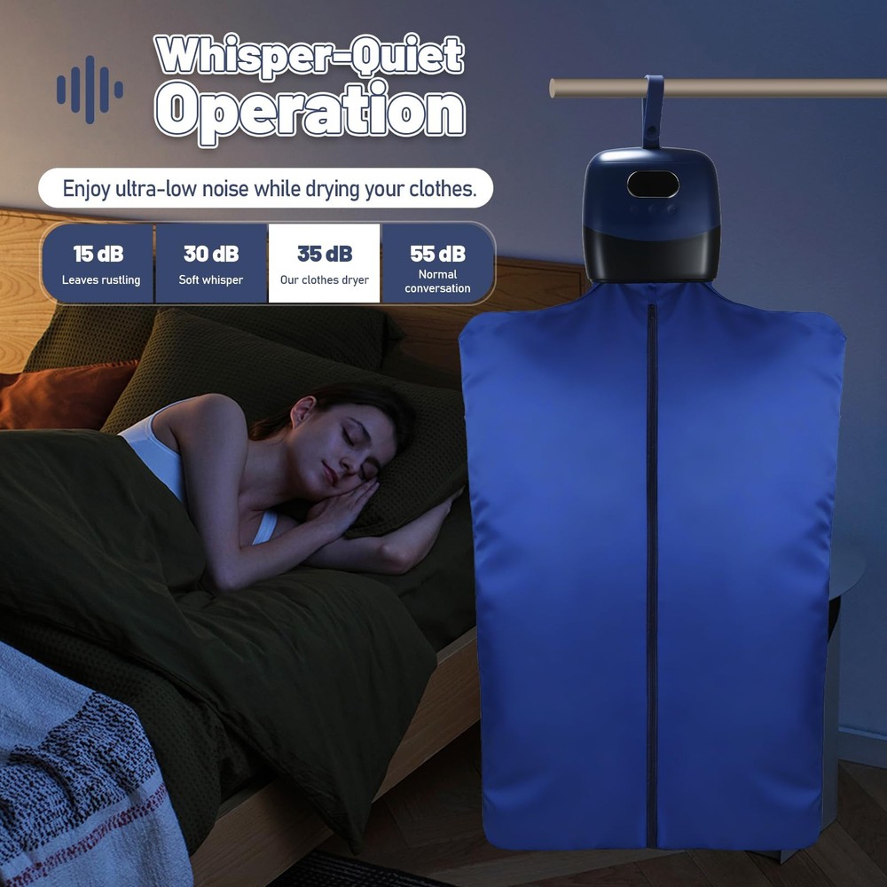 Portable Mini Clothes Dryer Compact Foldable Quiet Fast Drying Machine
