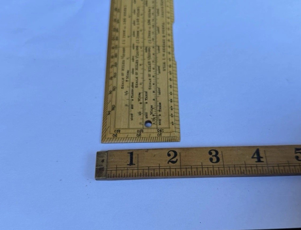Vintage Army & Navy CSL 6" Rectangular Protractor Map Scale Measuring Ruler Tool