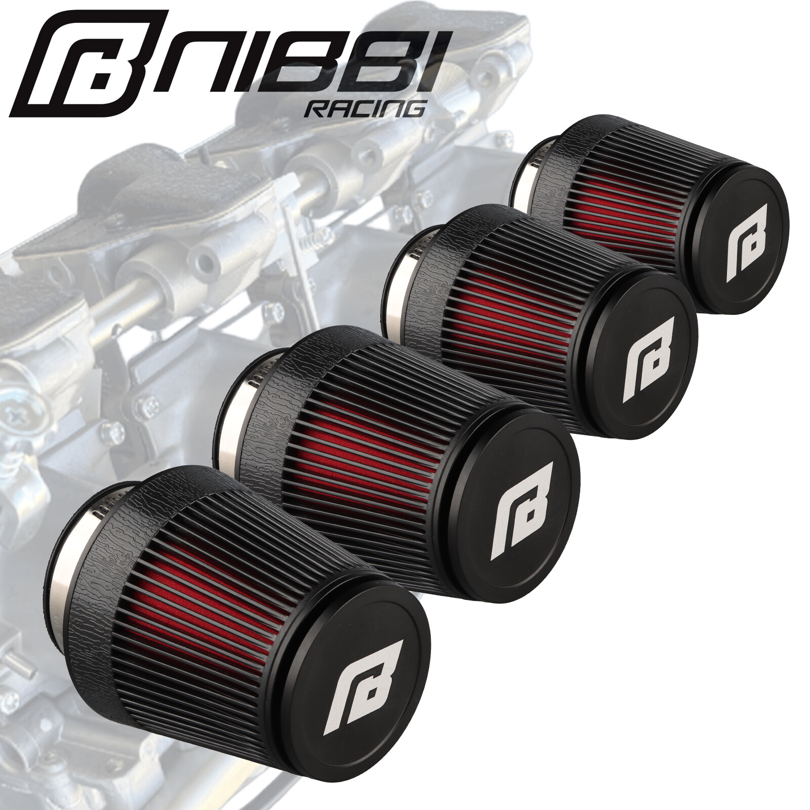 NIBBI Set of 4 High Flow Air Filter 54mm Pod For Honda CB650/750/900/1000/1100