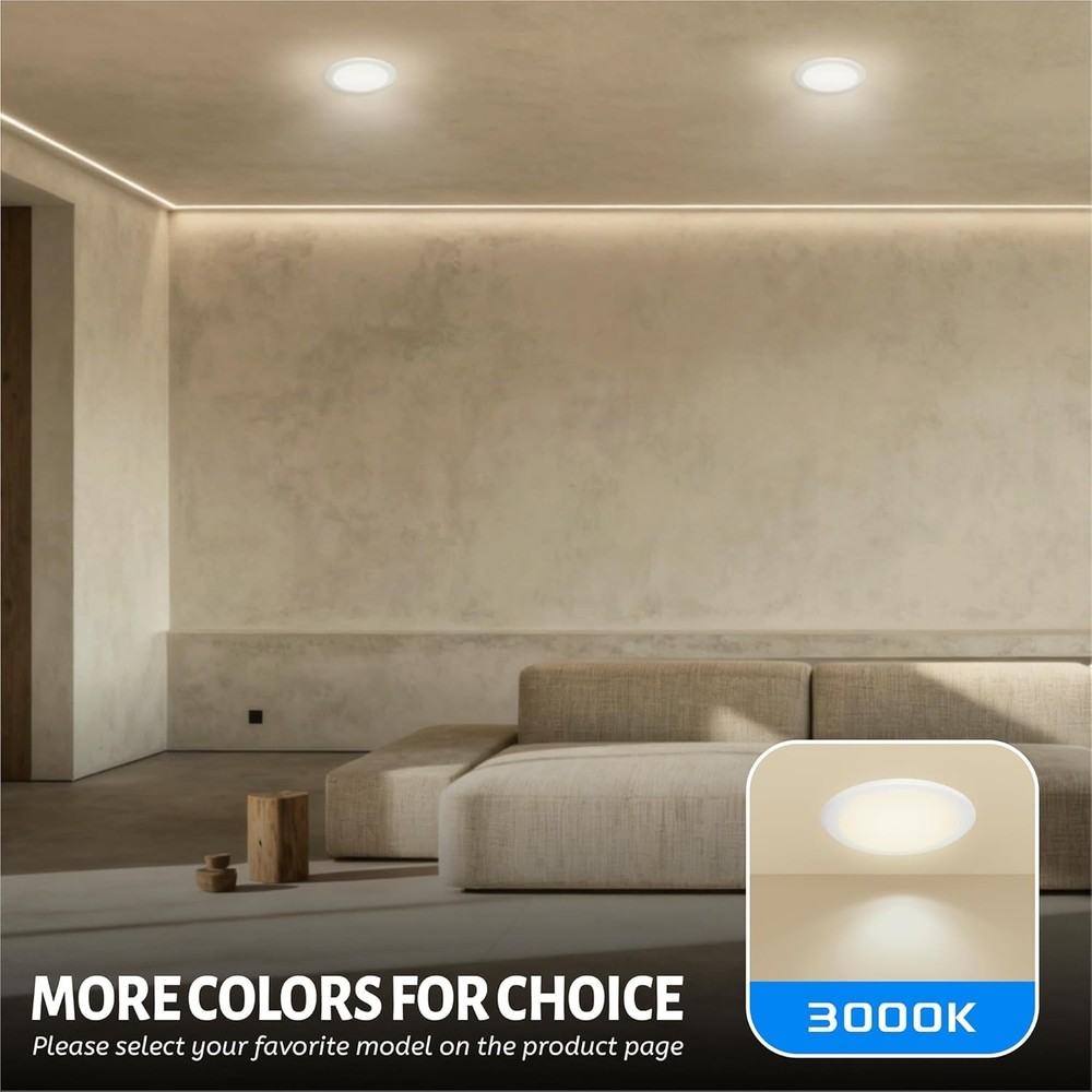 6in Dimmable LED Disk Light, Flush Mount Recessed Retrofit Ceiling Lights, 16...