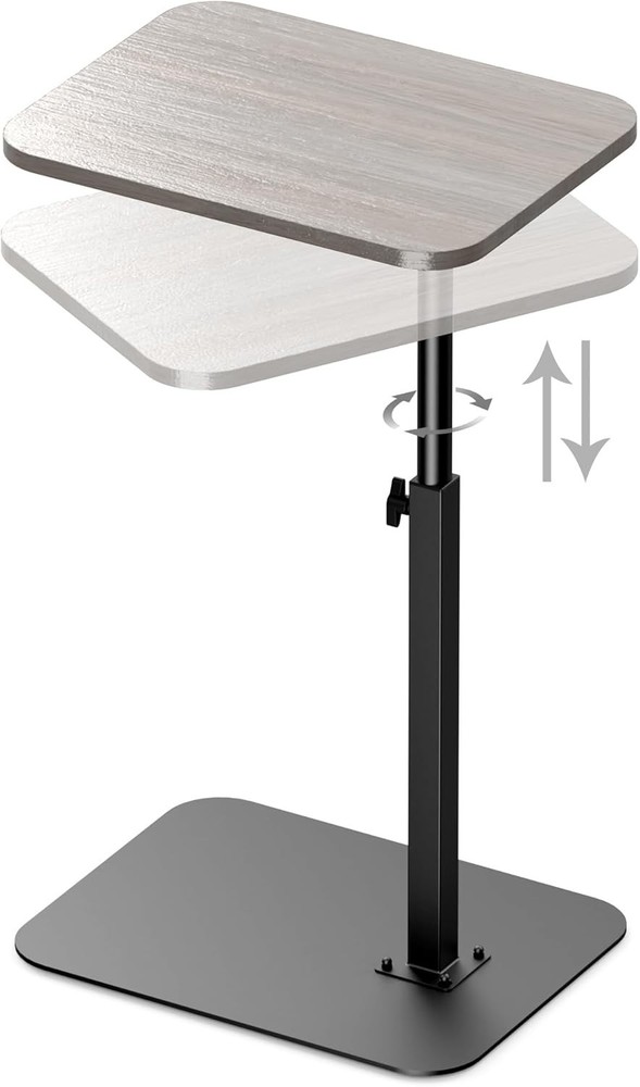 Side Table Sofa Tray Couch Heavy Metal Base Swivel/Adjustable Height Sofa Bed