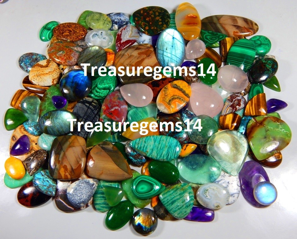 250 Crt WHOLESALE LOT NATURAL ALL KIND SEMI PRECIOUS LOOSE GEMSTONE MIX CABOCHON