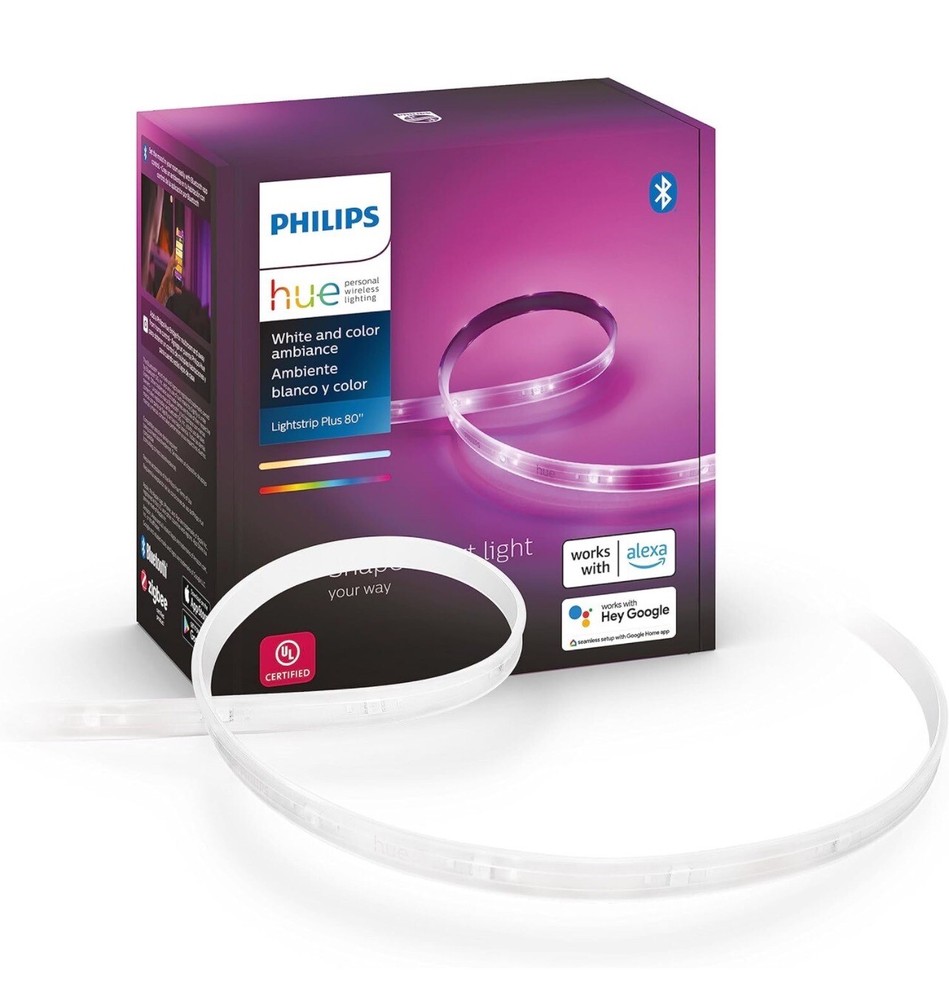 Phillips Hue LightStrip Plus Dimmable LED Smart Light 80” Plus 40” Extension