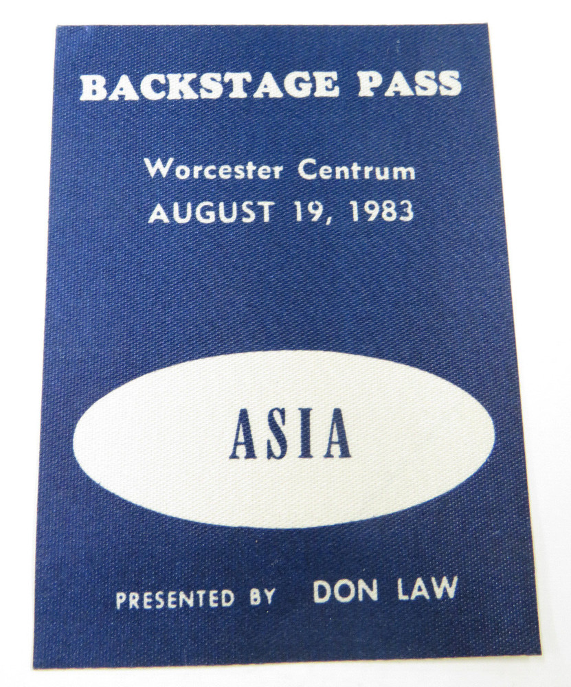 VINTAGE 1983 ASIA WORCESTER CENTRUM MA CONCERT BACKSTAGE PASS