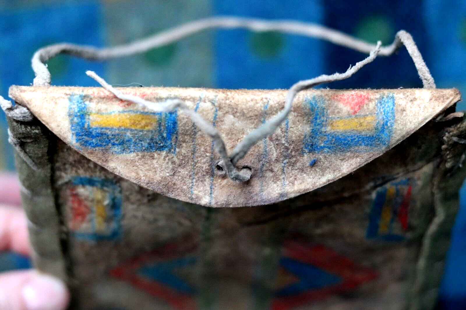 Vintage PARFLECHE BAG antique Native American document pouch Plains Indians