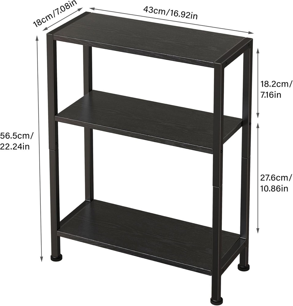 3-Tier Side Table Small EndTable Sofa SideTable Narrow Spaces Slim EndTable New