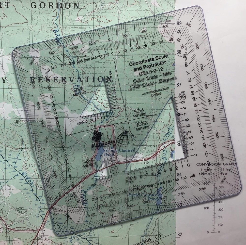Professional Military Coordinate Scale & Protractor - Enhanced Thickness Design