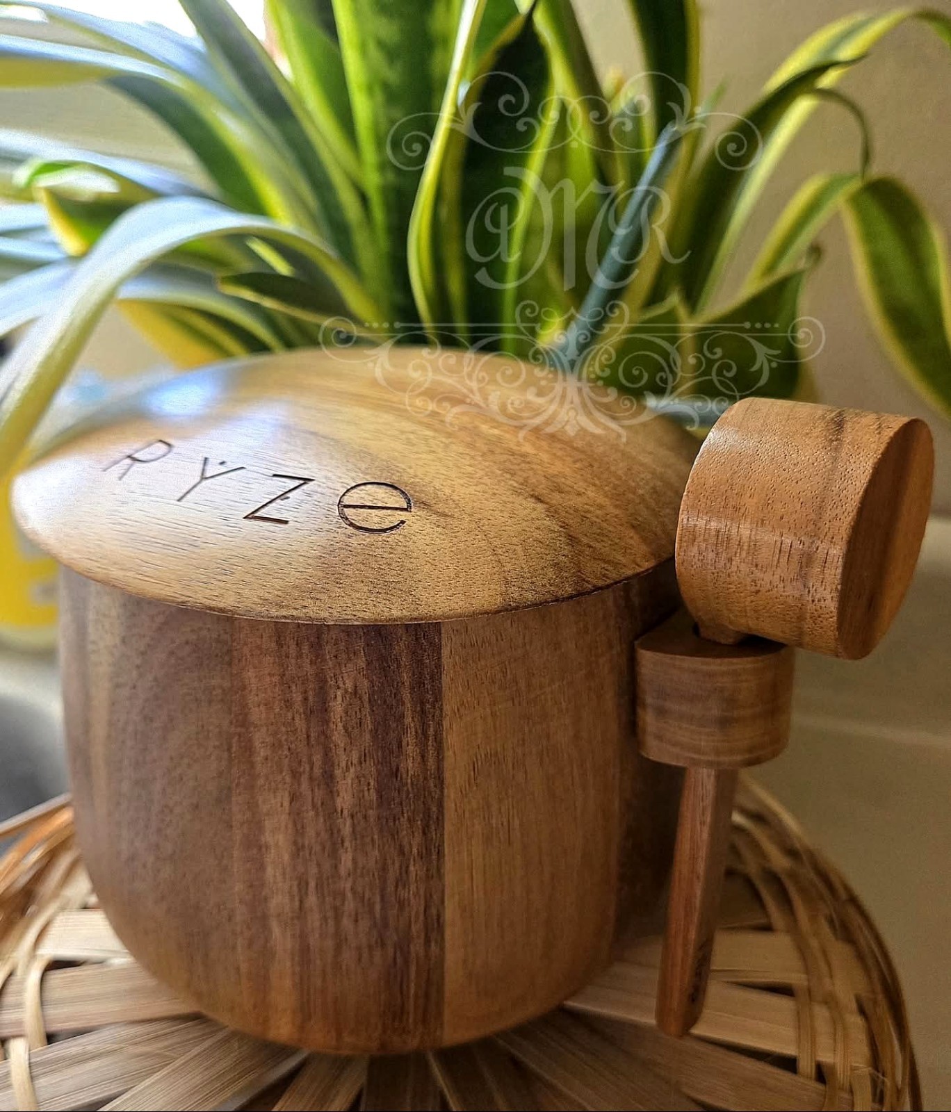 Ryze Ritual Canister Set Scoop Holder, Real Wood *Canister Not Included*