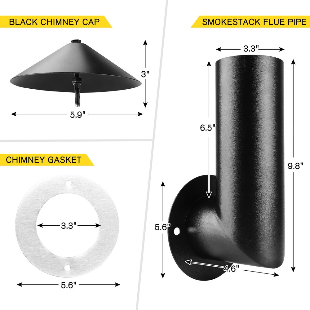 Pellet Grill Smoke Stack Replacement for Pit Boss, Traeger, Camp Chef, Smokers