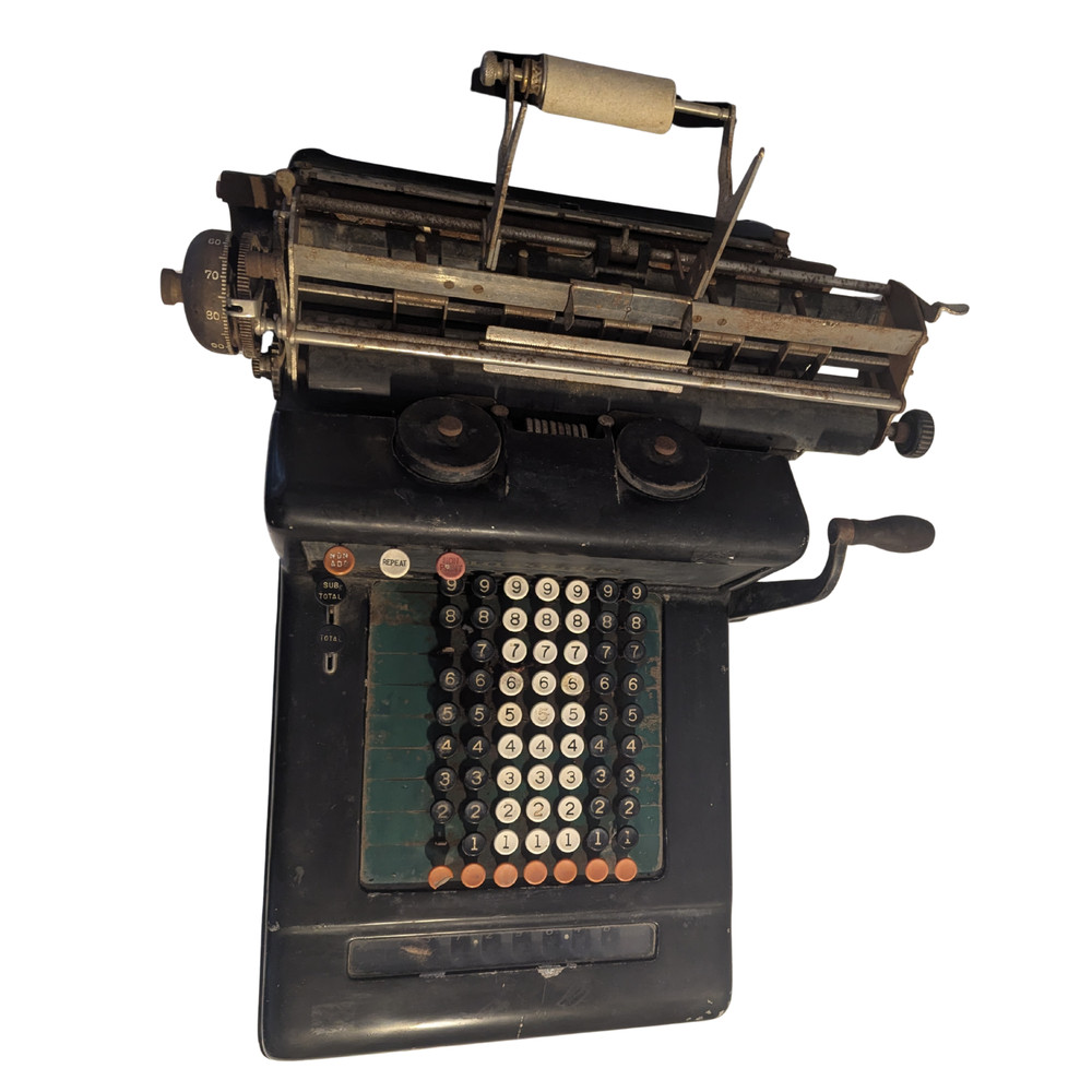 Antique Burroughs Manual Adding Machine / Calculator – Cast Iron – Vintage